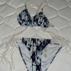 Abercrombie blue and white bikini